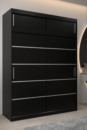 Šatní skříň Abi V1 s nástavcem černá 180 cm