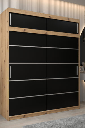 Šatní skříň Abi V1 s nástavcem v dub artisan