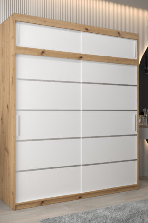 Šatní skříň Abi V1 s nástavcem v dubovém dekoru