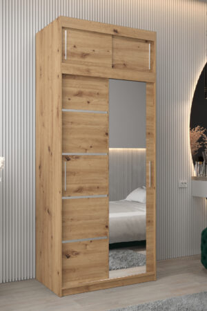 Šatní skříň Abi V2 s nástavcem v barvě dub artisan