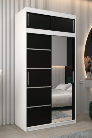 Šatní skříň Abi V2 s nástavcem v bílé barvě