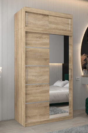 Šatní skříň Abi V2 s nástavcem v dekoru Dub Sonoma