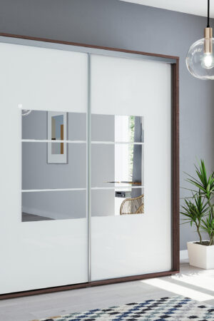 Šatní skříň Ska A02 XL čokoládová s bílými dveřmi