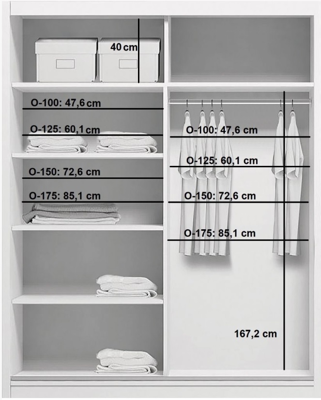 Šatní skříň Ska A9 XL v bílé barvě