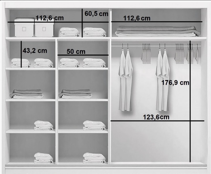 Šatní skříň Ska A9 XL v bílé barvě