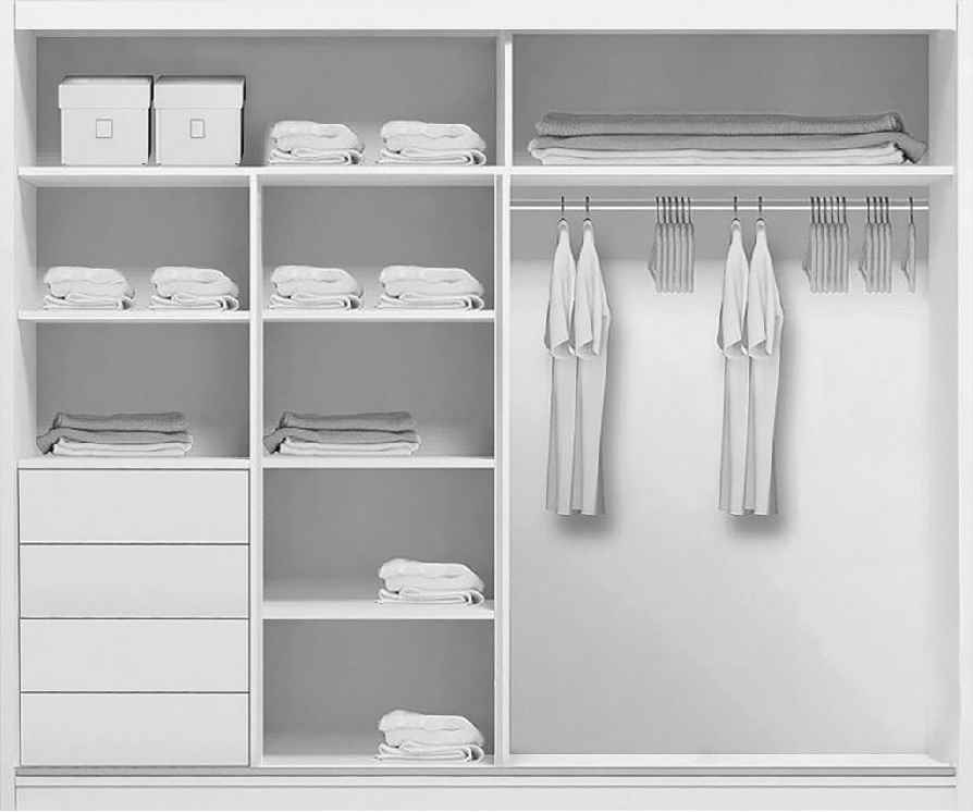 Šatní skříň Ska A9 XL v bílé barvě