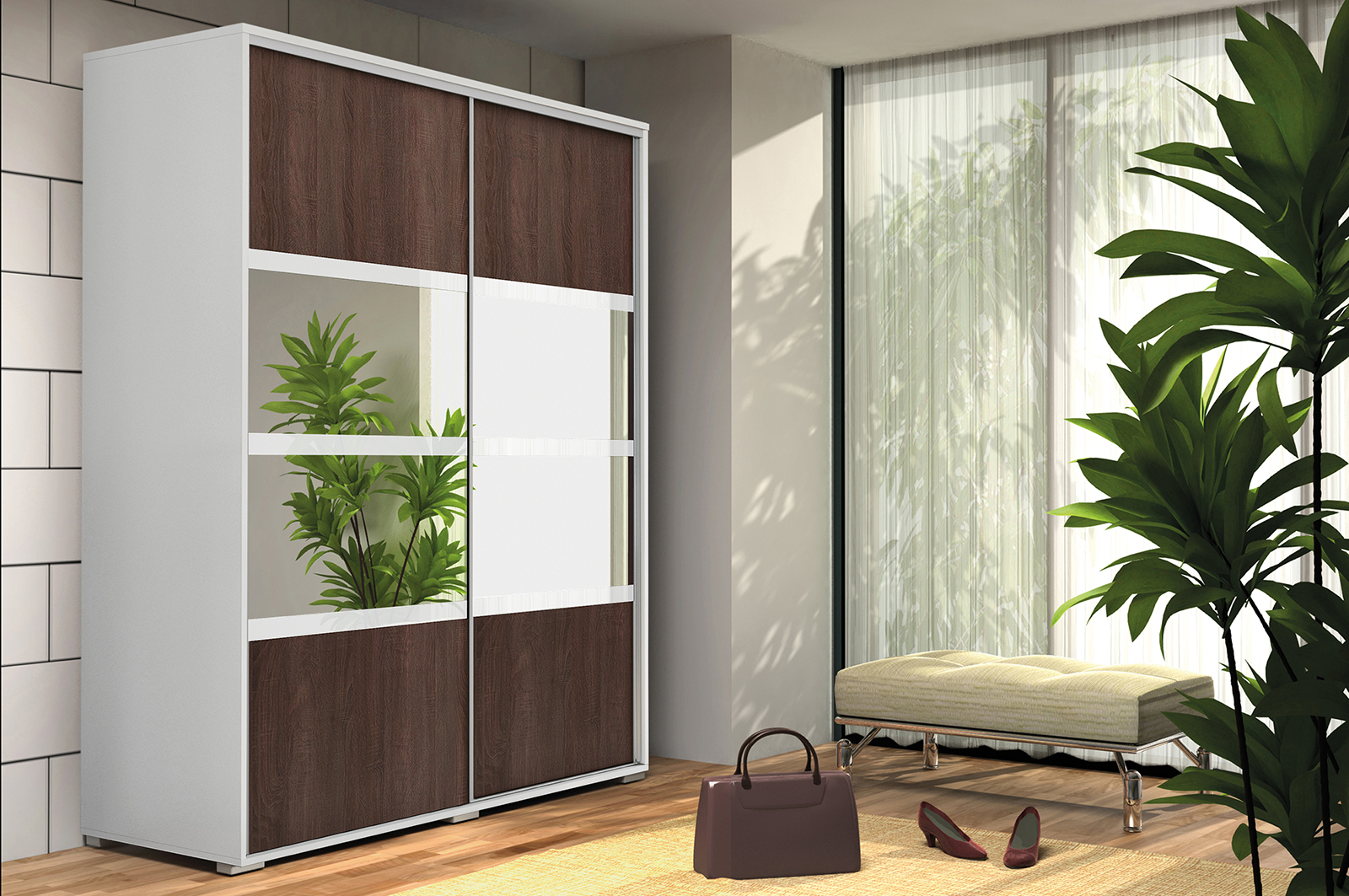 Šatní skříň Ska A9 XL v bílé barvě