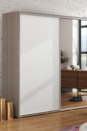 Šatní skříň Ska A20 XL v dub sonoma s bílými dveřmi