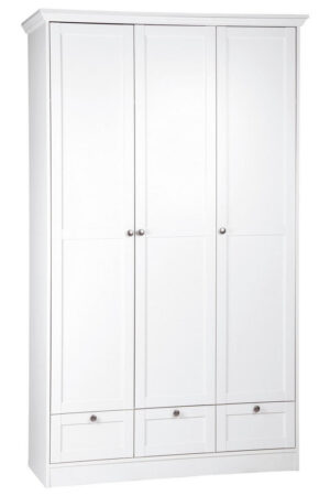 Bílá šatní skříň s otočnými dveřmi 120x200x51 cm