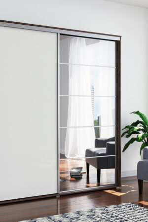 Šatní skříň Ska A21 XL čokoládová barva s bílými dveřmi