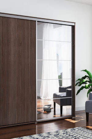 Bílá šatní skříň Ska A21 XL s posuvnými dveřmi