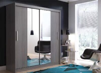 Šatní skříň Louis 06 s posuvnými dveřmi a zrcadlem