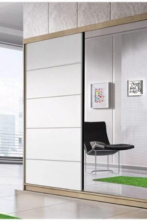 Šatní skříň Multi 35 s grafitovým korpusem a zrcadlem