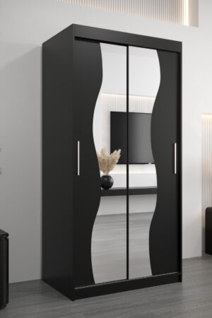 Šatní skříň Abi Mr černá s posuvnými dveřmi
