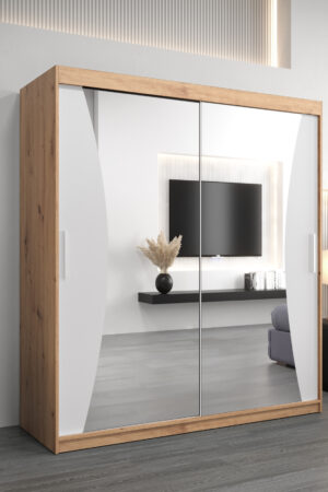 Šatní skříň Abi Mo s posuvnými dveřmi v dubu artisan