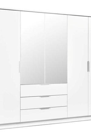 Šatní skříň Togo 255 s bílým korpusem a zrcadlem