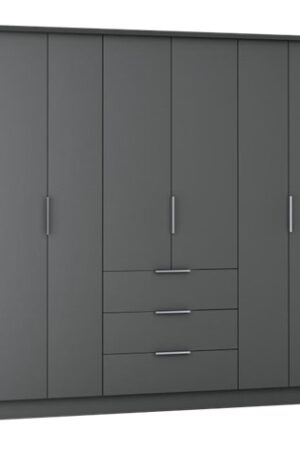 Grafitová šatní skříň Bangkok 255 s minimalistickým designem