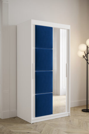 Šatní skříň Abi Tapi s bílým korpusem a posuvnými dveřmi