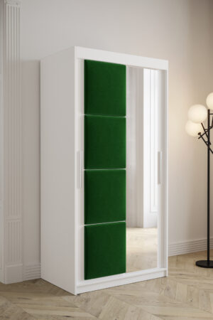 Šatní skříň Abi Tapi s bílým korpusem a posuvnými dveřmi