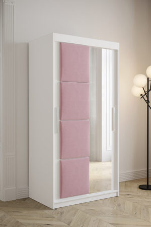 Šatní skříň Abi Tapi s bílým korpusem a posuvnými dveřmi