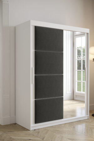 Šatní skříň Abi Tapi v bílé barvě s posuvnými dveřmi