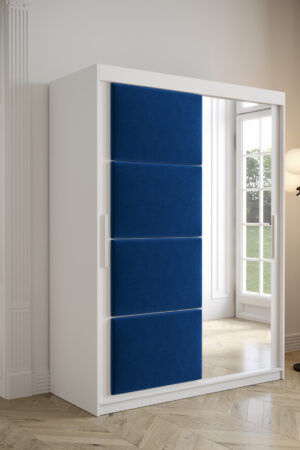 Šatní skříň Abi Tapi v bílé barvě s posuvnými dveřmi.