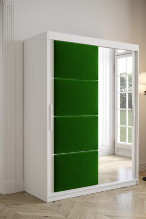 Šatní skříň Abi Tapi s bílým korpusem a posuvnými dveřmi