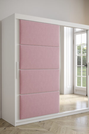 Šatní skříň Abi Tapi s bílým korpusem a posuvnými dveřmi