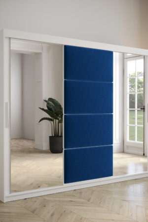 Šatní skříň Abi Tapi s bílým korpusem a zrcadlem