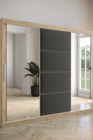 Šatní skříň Abi Tapi s posuvnými dveřmi a zrcadlem