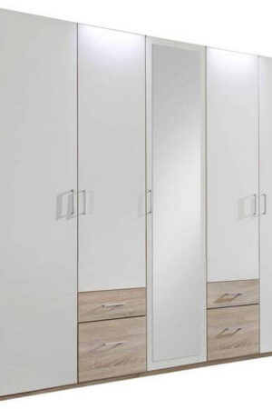 Šatní skříň MID.YOU se zrcadlem v bílé barvě