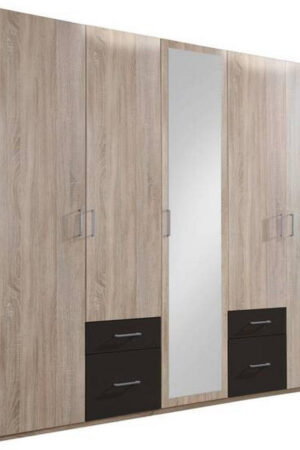 Šatní skříň MID.YOU se zrcadlem v dekoru dubu