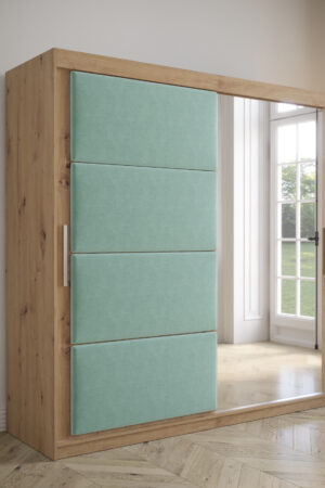 Šatní skříň Abi Tapi v dub artisan s posuvnými dveřmi