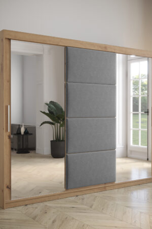 Šatní skříň Abi Tapi s posuvnými dveřmi a zrcadlem