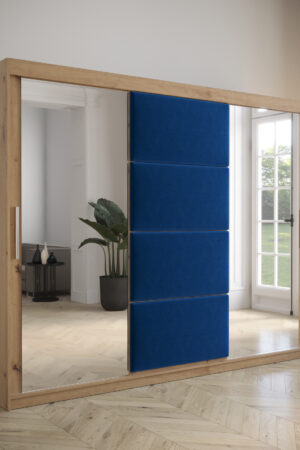 Šatní skříň Abi Tapi s posuvnými dveřmi a zrcadlem.