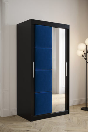 Šatní skříň Abi Tapi v černé barvě s posuvnými dveřmi