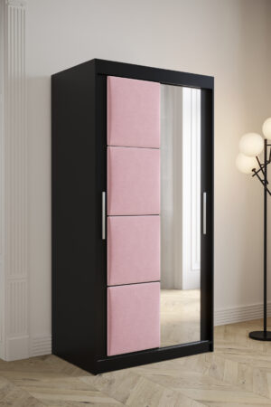 Šatní skříň Abi Tapi v černé barvě s posuvnými dveřmi