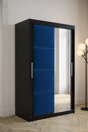 Šatní skříň Abi Tapi v černé barvě s posuvnými dveřmi