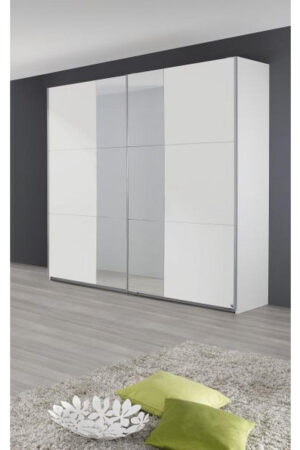 XXXL šatní skříň se zrcadlem, rozměry 218x210x59 cm