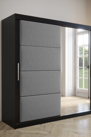 Šatní skříň Abi Tapi černá 180 cm s posuvnými dveřmi