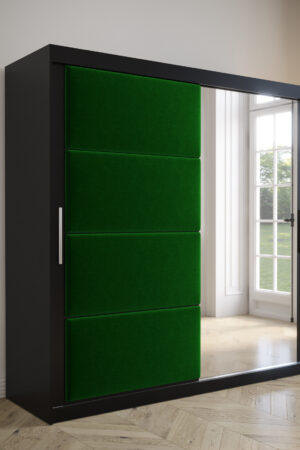 Šatní skříň Abi Tapi s černým korpusem a posuvnými dveřmi