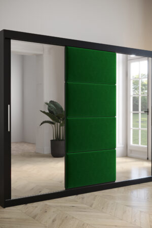 Šatní skříň Abi Tapi v černé barvě s posuvnými dveřmi