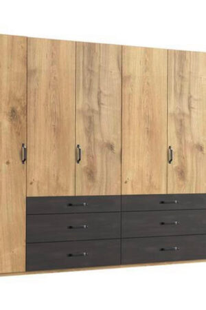 Šatní skříň MID.YOU v grafitové a dubové barvě