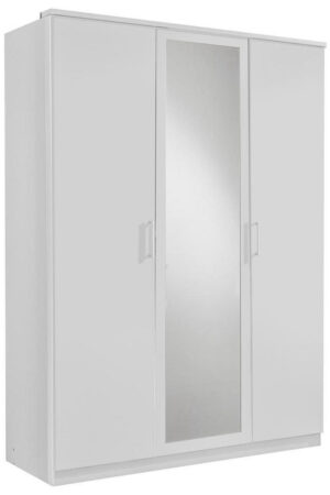 Bílá šatní skříň se zrcadlem 135/199/58 cm