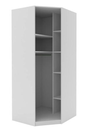 Bílý korpus rohové skříně o rozměrech 91,1x210 cm