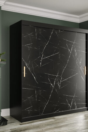 Šatní skříň Abi Marmur T s černým mramorem
