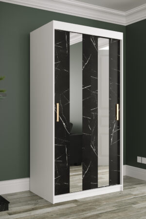 Šatní skříň Abi Marmur Pole s černým mramorem