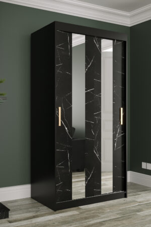 Šatní skříň Abi Marmur Pole s černým mramorem