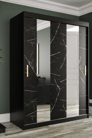 Šatní skříň Abi Marmur Pole s černým mramorem