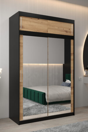 Šatní skříň Abi T3 s nástavcem v černé barvě